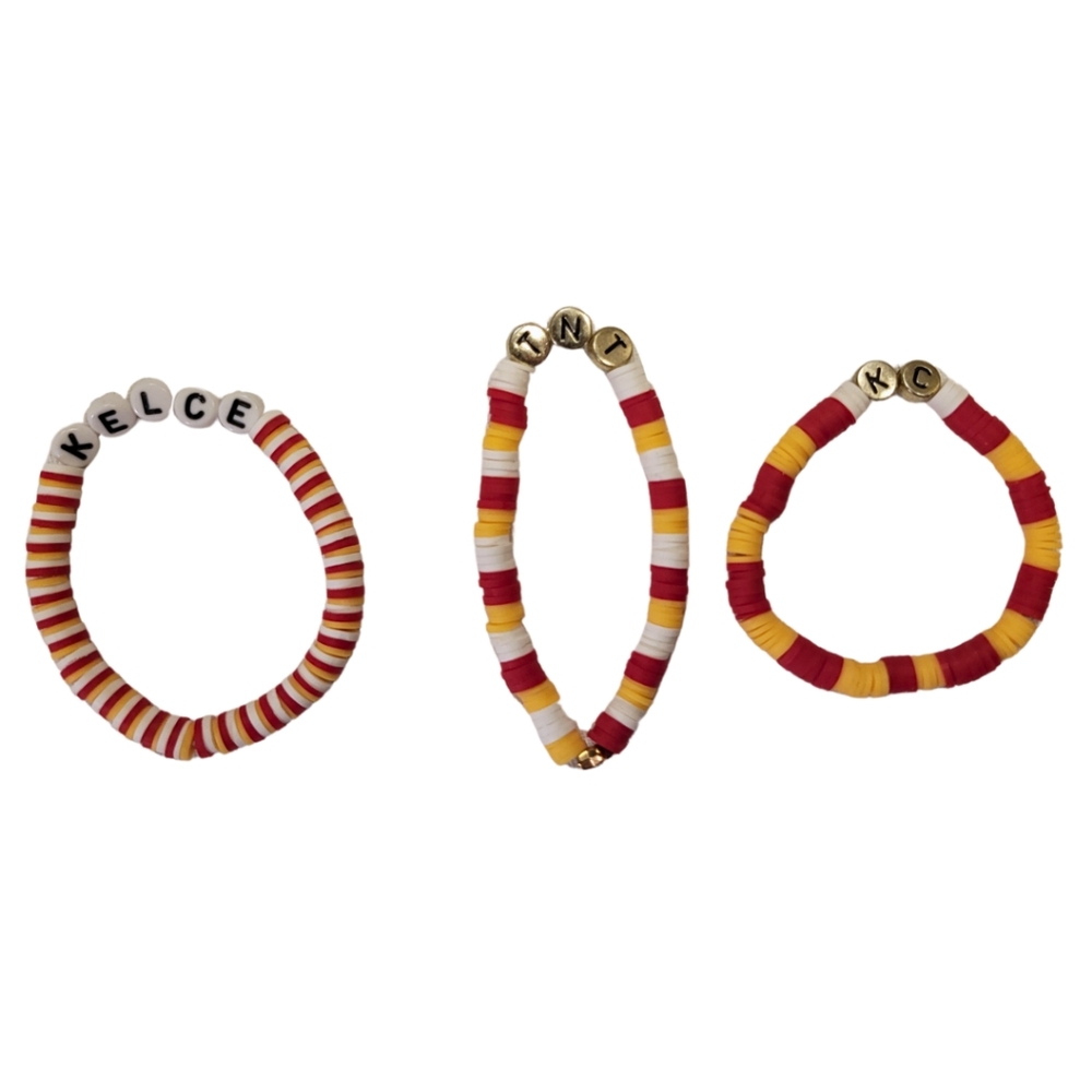 Taylor Swift Kelce Eras Tour Friendship Bracelets Kansas City Chief Set Of 3 KC